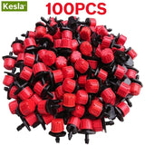 100-500PCS Adjustable 1/4 Irrigation Misting Dripper Sprinkler Head Micro Flow Drip Head Garden Watering Tool Flower Bonsai Lawn