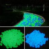 50Pcs Garden Luminous Glowing Stone Pebble Glow in the Dark Garden Glow Stones Rocks for Walkways Garden Path Patio Lawn Decor