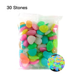 30 Pcs Glow in the Dark Garden Pebbles Glow Stones Rocks for Walkways Garden Path Patio Lawn Garden Yard Decor Luminous stones