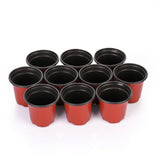 10Pcs Mini Nursery Pots Plant Trays Soft Plastic Two-Tone Round Planter Flower Vases Garden Supply Decor Garden Supply