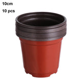 10Pcs Mini Nursery Pots Plant Trays Soft Plastic Two-Tone Round Planter Flower Vases Garden Supply Decor Garden Supply