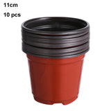 10Pcs Mini Nursery Pots Plant Trays Soft Plastic Two-Tone Round Planter Flower Vases Garden Supply Decor Garden Supply
