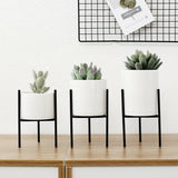 Indoor/Garden Iron Wire Metal Rack Ceramic Flower Pot Plant Display Stand Holder