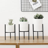 Indoor/Garden Iron Wire Metal Rack Ceramic Flower Pot Plant Display Stand Holder