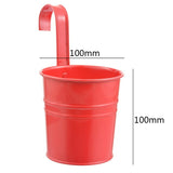 High Quality 10 Colors Hanging Flower Pots  Hook Wall Pots Garden Pots Balcony Planters Metal Bucket Flower Holders Home Decor
