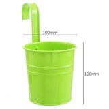 High Quality 10 Colors Hanging Flower Pots  Hook Wall Pots Garden Pots Balcony Planters Metal Bucket Flower Holders Home Decor