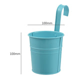 High Quality 10 Colors Hanging Flower Pots  Hook Wall Pots Garden Pots Balcony Planters Metal Bucket Flower Holders Home Decor