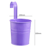 High Quality 10 Colors Hanging Flower Pots  Hook Wall Pots Garden Pots Balcony Planters Metal Bucket Flower Holders Home Decor