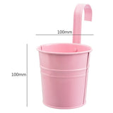 High Quality 10 Colors Hanging Flower Pots  Hook Wall Pots Garden Pots Balcony Planters Metal Bucket Flower Holders Home Decor