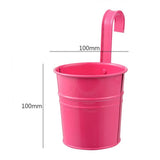 High Quality 10 Colors Hanging Flower Pots  Hook Wall Pots Garden Pots Balcony Planters Metal Bucket Flower Holders Home Decor