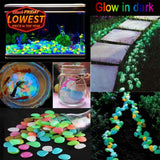 Luminous Stones 100/200/300/500 PCS Pathway Stones Glow in the Dark Garden Pebbles Walkways Aquarium Plants Garden Yard Decor