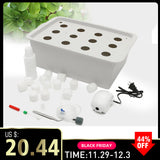 12 Holes Garden Plant Site Hydroponic Garden Pots Planters System Indoor Cabinet Box Grow Kit Bubble Nursery Pots