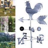 Traditional Rooster Weathervanes Iron Cock Wind Vane Wind Speed Direction Indicator Garden Yard SLC88