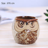 Zakka Miniature Model Ceramics Flower Pots Succulent Planter Cute Owl Flowerpots Art Vase Home Decoration Fairy Garden Ornaments