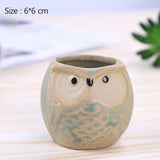 Zakka Miniature Model Ceramics Flower Pots Succulent Planter Cute Owl Flowerpots Art Vase Home Decoration Fairy Garden Ornaments