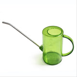 1L Long Mouth Garden Planting Sprinkler Pot Stainless Steel Watering Can Transparent Green Plants Flowers Gardening Tools