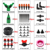 MUCIAKIE 50M Micro Drip Irrigation Watering Kit Automatic Garden Plant Greenhouse Irrigation System with Adjustable Dripper
