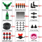 MUCIAKIE 50M Micro Drip Irrigation Watering Kit Automatic Garden Plant Greenhouse Irrigation System with Adjustable Dripper