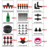 MUCIAKIE 50M Micro Drip Irrigation Watering Kit Automatic Garden Plant Greenhouse Irrigation System with Adjustable Dripper