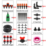 MUCIAKIE 50M Micro Drip Irrigation Watering Kit Automatic Garden Plant Greenhouse Irrigation System with Adjustable Dripper